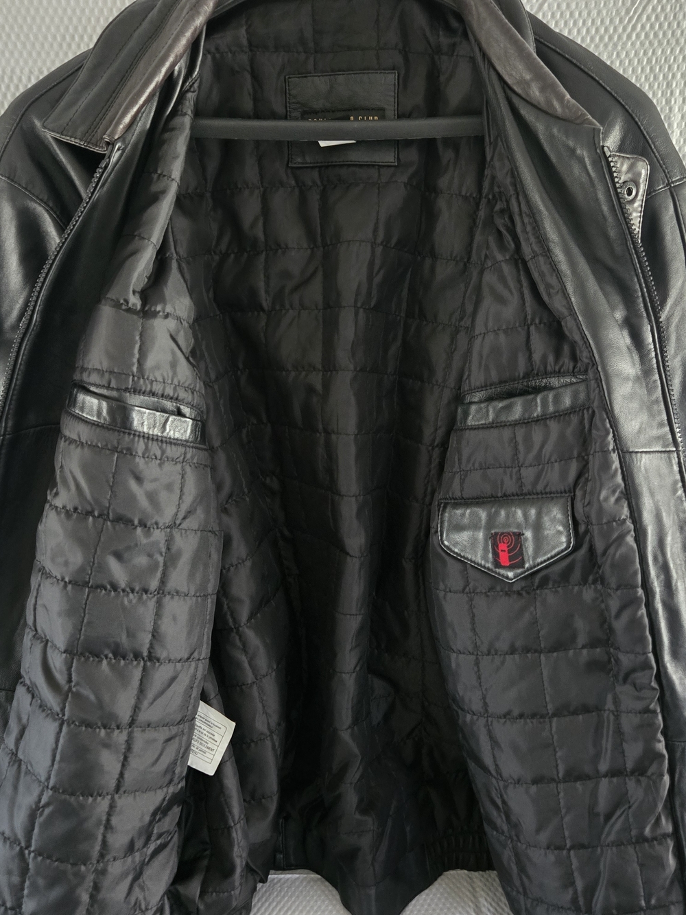 Boulevard Club Men's Black 100% Genuine Leather Bomber Jacket